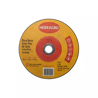 Disco Abrasivo de Corte Recto de 4½" Herragro